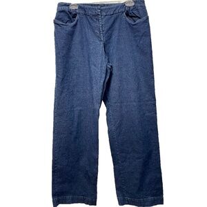 Eileen Fisher Blue Denim Jeans Four Pocket Misses Size LARGE